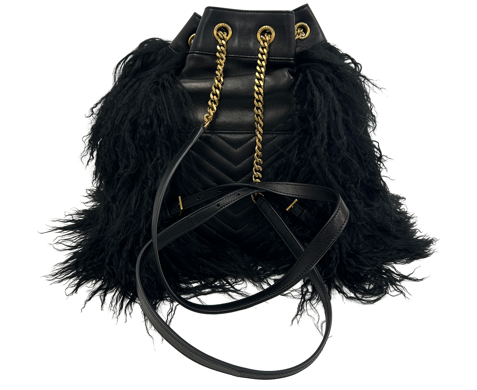 Mochila Joe Mongolian, 800&euro;, Bolso, Negro, Animal - Pelo/Animal - Piel, Vista trasera